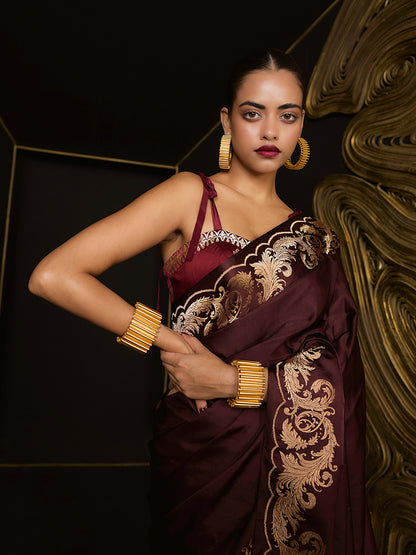 The 'Only Yours' Saree in Garnet