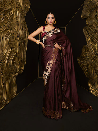 The 'Only Yours' Saree in Garnet