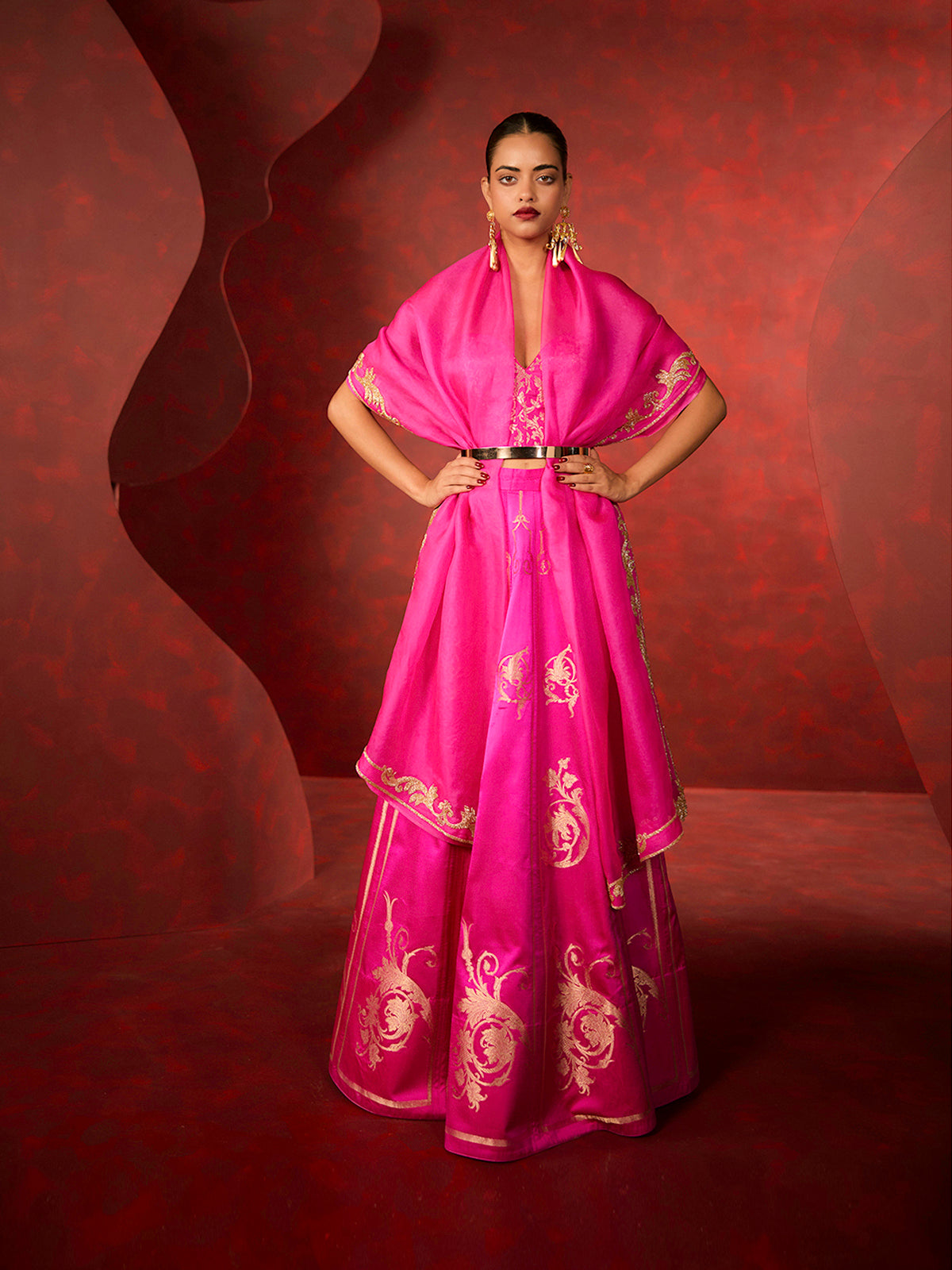 The Vixen Lehenga in Pink