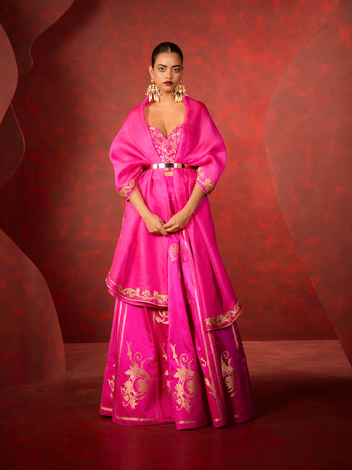 The Vixen Lehenga in Pink