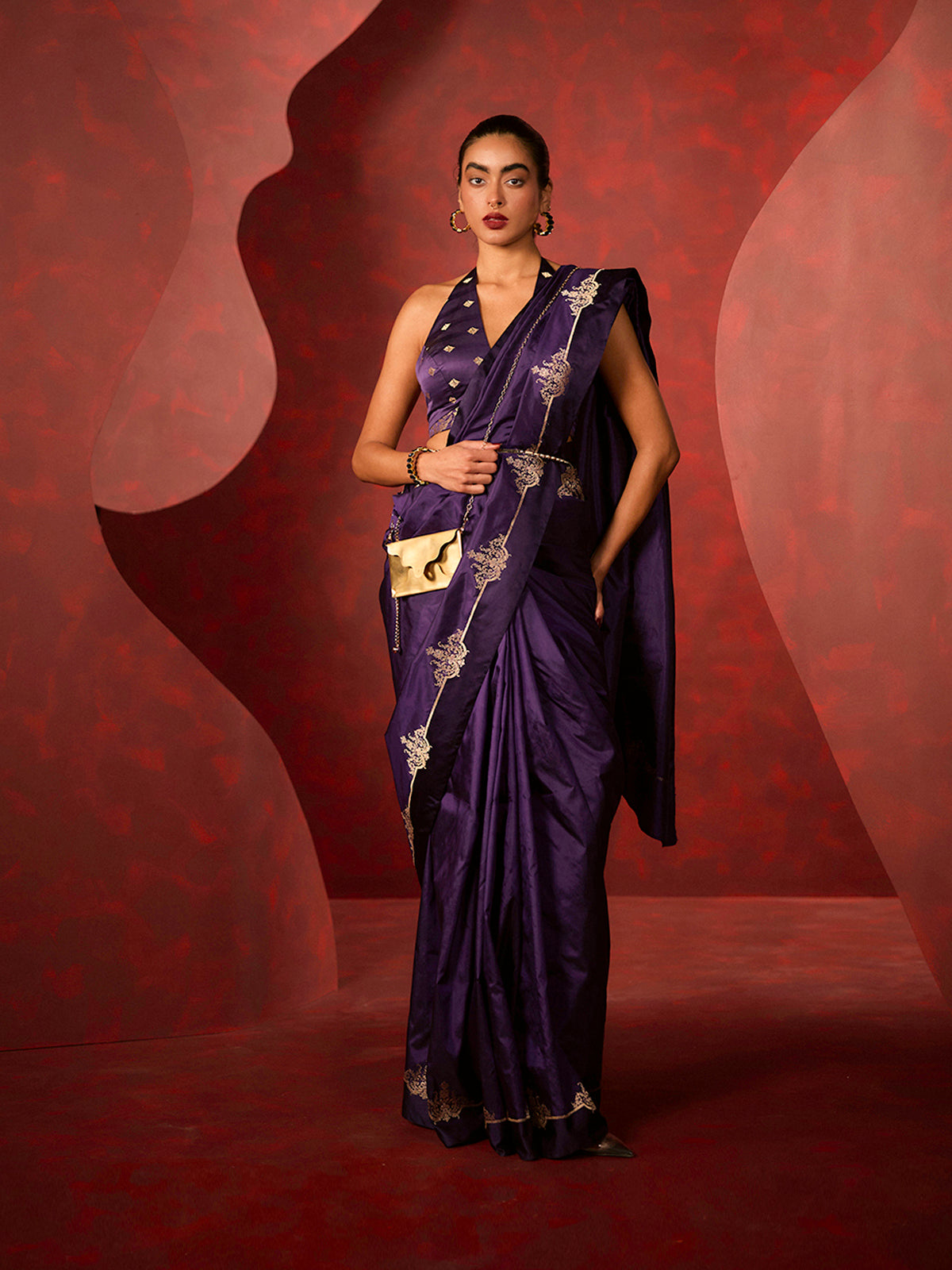 The Siren Saree in Purple