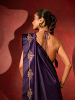 The Siren Saree in Purple