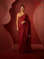 The 'Midnight Kiss' Saree in Maroon