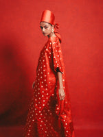 Handwoven Red Banarasi Kaftan
