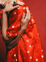 Handwoven Red Banarasi Kaftan