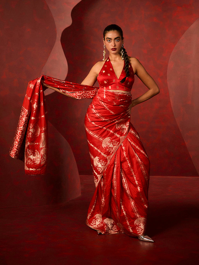The 'Together Always' Saree in Red