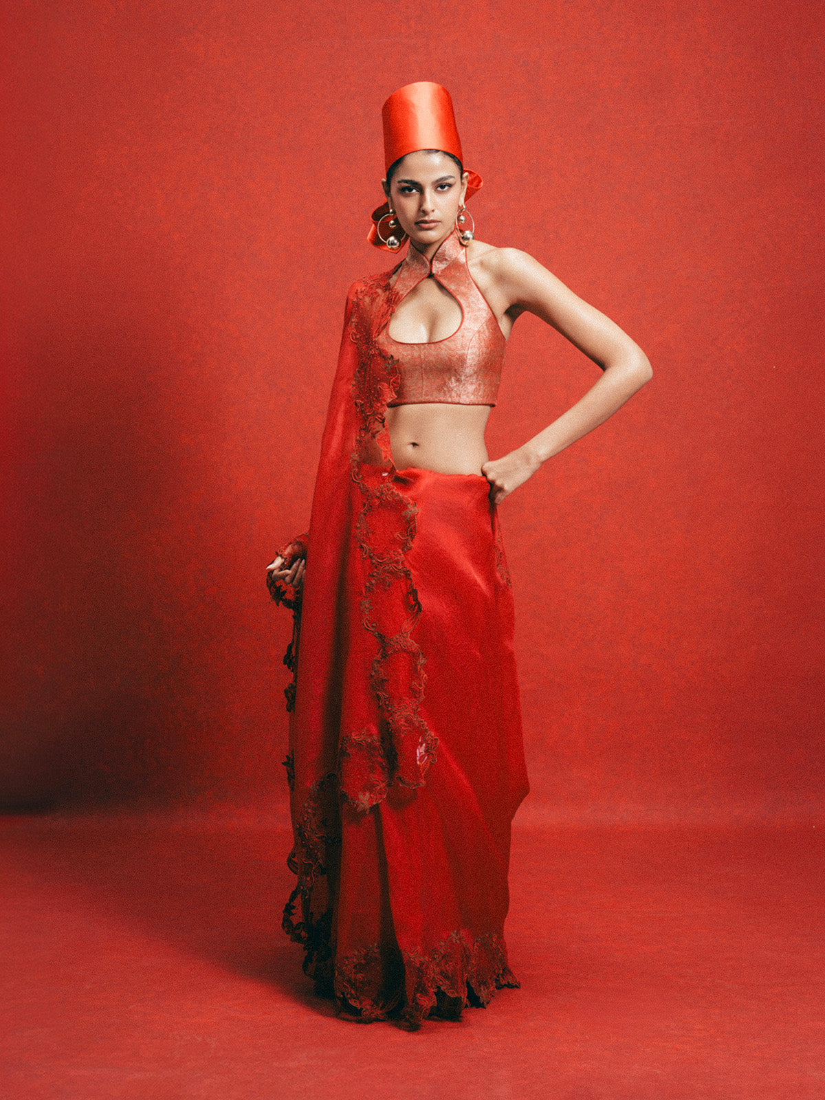 Handwoven Red Kora Banarasi Saree