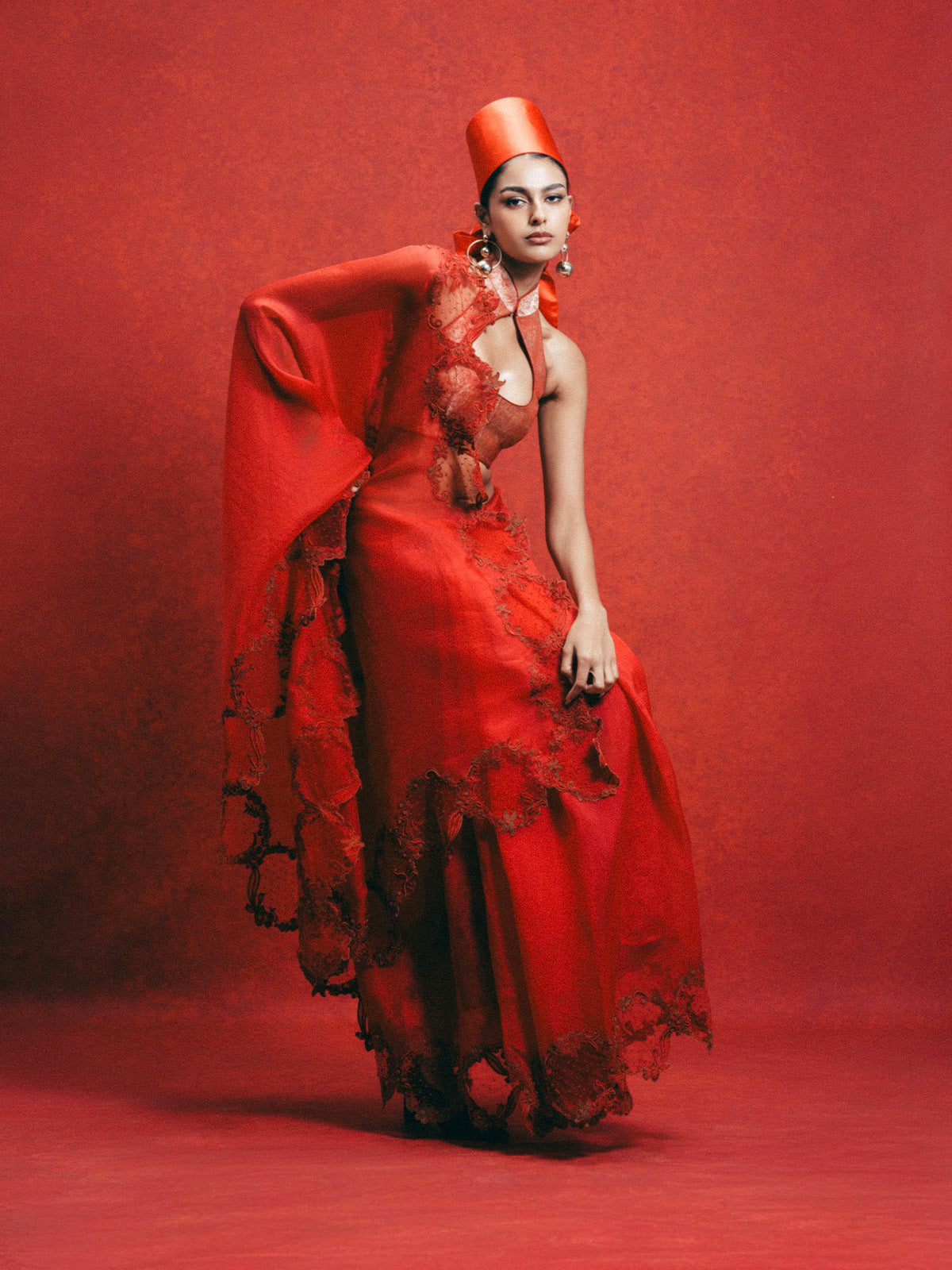 Handwoven Red Kora Banarasi Saree