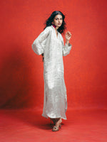 Handwoven Turquoise Banarasi Kaftan