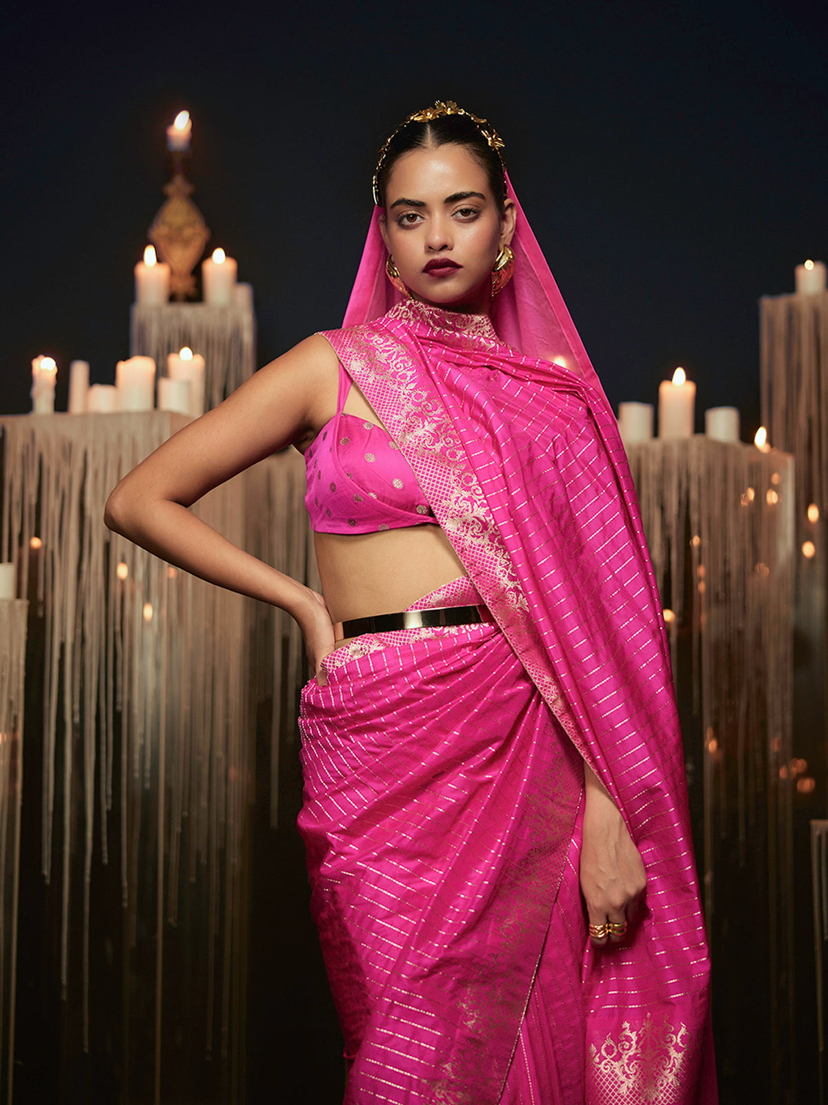 The 'Femme Fatale' Saree in Pink