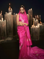Manushi Chhillar In  The 'Femme Fatale' Saree in Pink