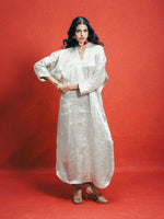 Handwoven Turquoise Banarasi Kaftan