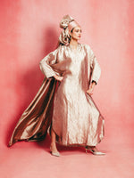 Handwoven Dusty Rose Banarasi Kaftan