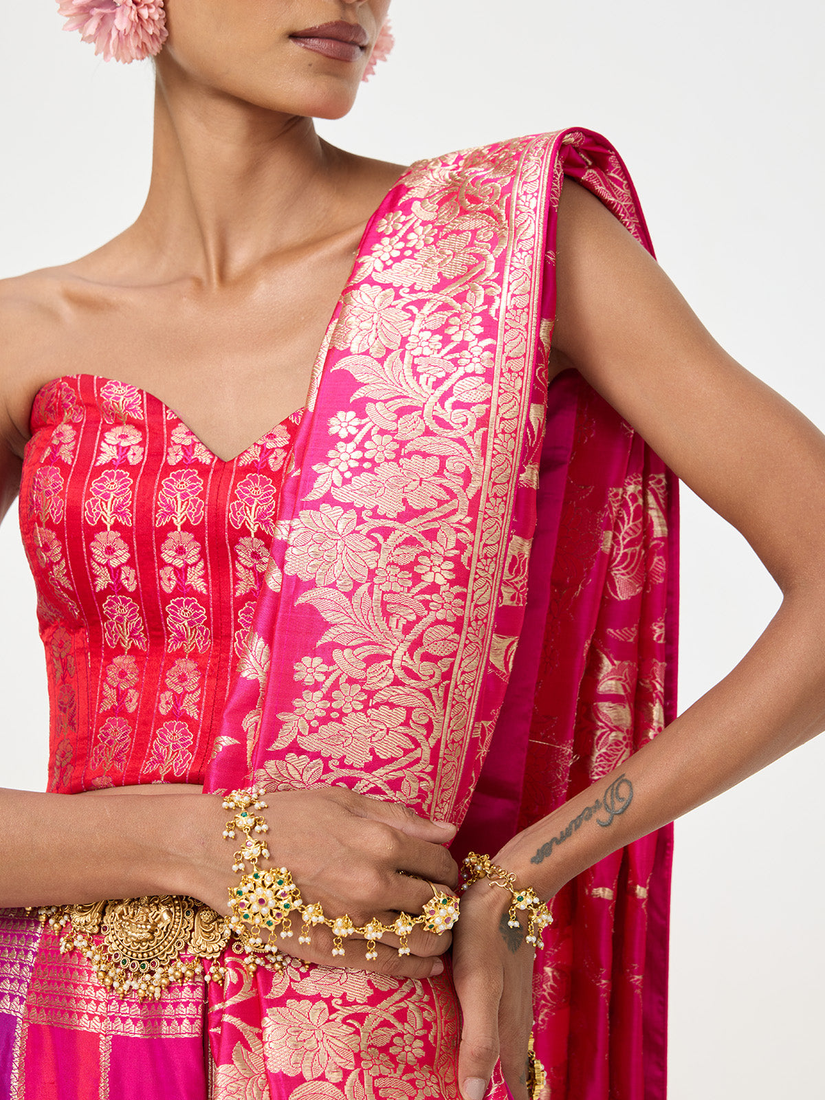 Handwoven Hot Pink Banarasi Lehenga