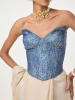 Handwoven Blue Banarasi Corset