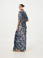Handwoven Navy Blue Tissue Saree