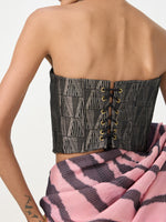 Handwoven Black Banarasi Emboss Corset
