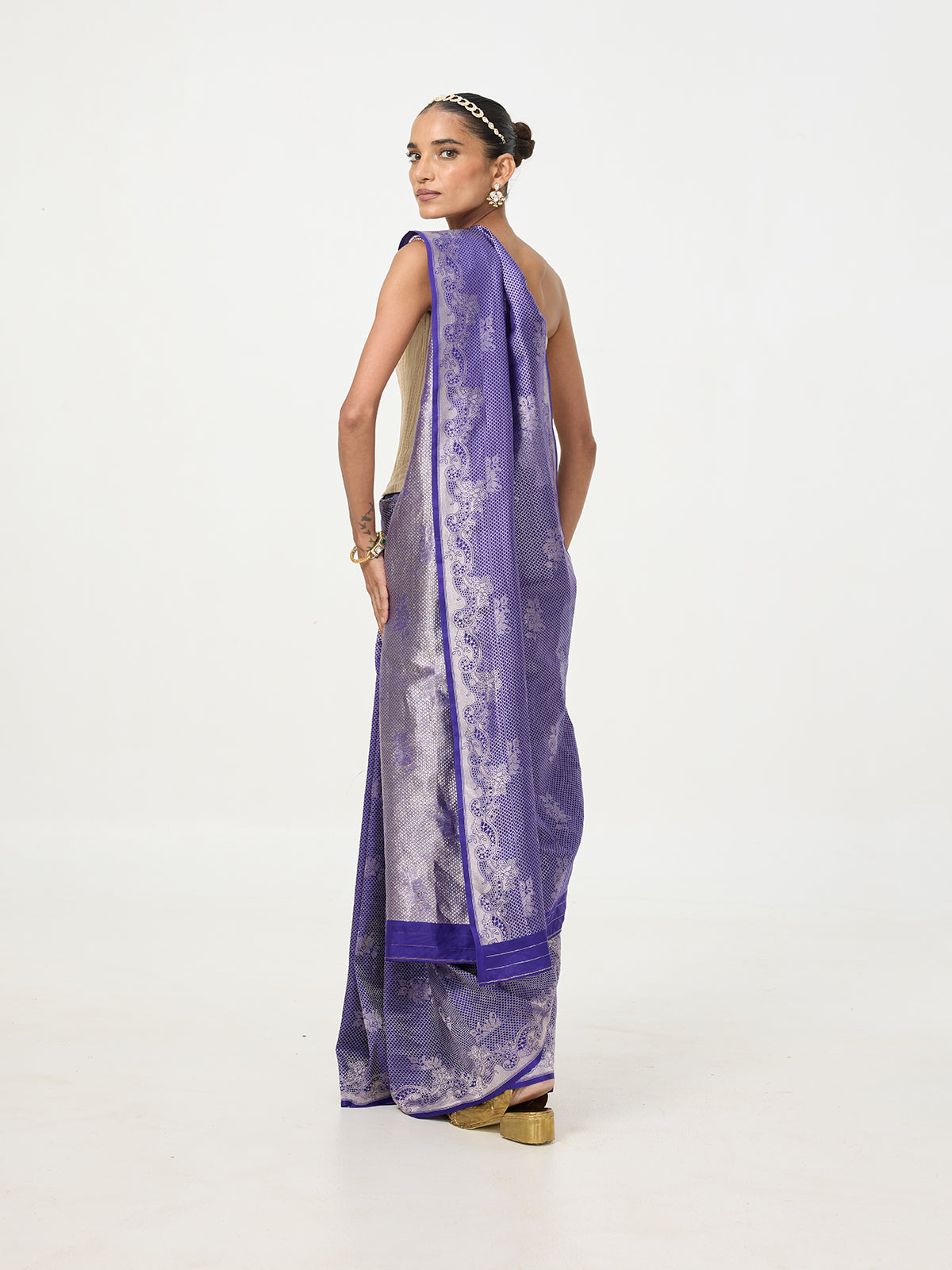 Handwoven Amethyst Silk Saree
