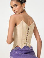 Handwoven Ivory Banarasi Corset