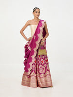 Handwoven Burgundy Banarasi Lehenga