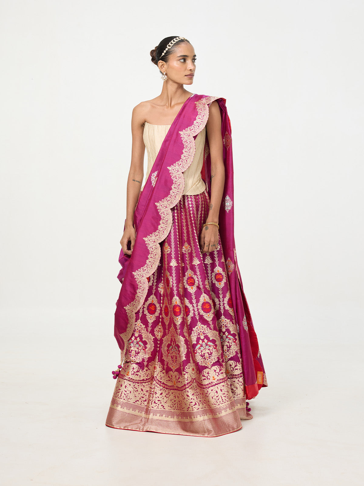 Handwoven Burgundy Banarasi Lehenga