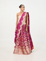 Handwoven Burgundy Banarasi Lehenga
