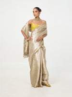 Handwoven Olive Green Tissue Saree