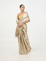 Handwoven Olive Green Tissue Saree