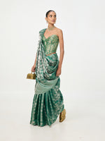 Handwoven Green Cutwork Banarasi Silk Saree