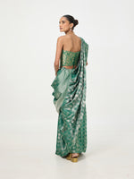 Handwoven Green Cutwork Banarasi Silk Saree