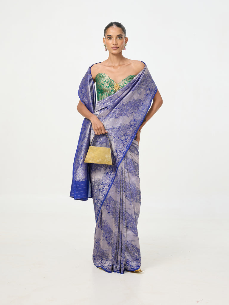 Handwoven Royal Blue Silk Saree