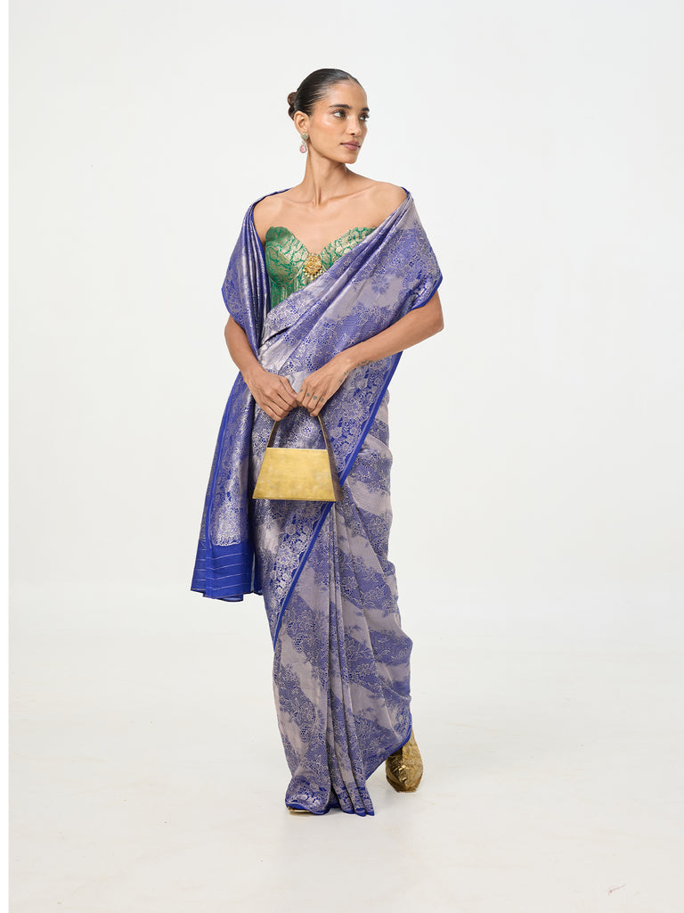 Handwoven Royal Blue Silk Saree