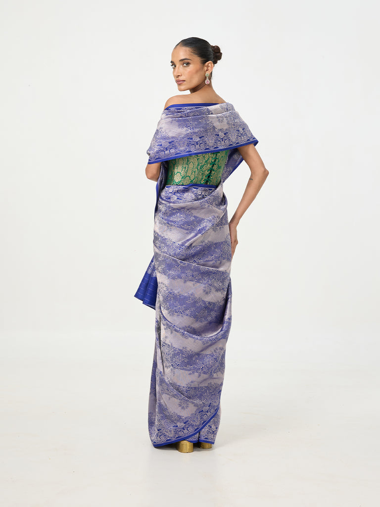 Handwoven Royal Blue Silk Saree