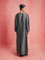 Handwoven Jet Black Banarasi Kaftan