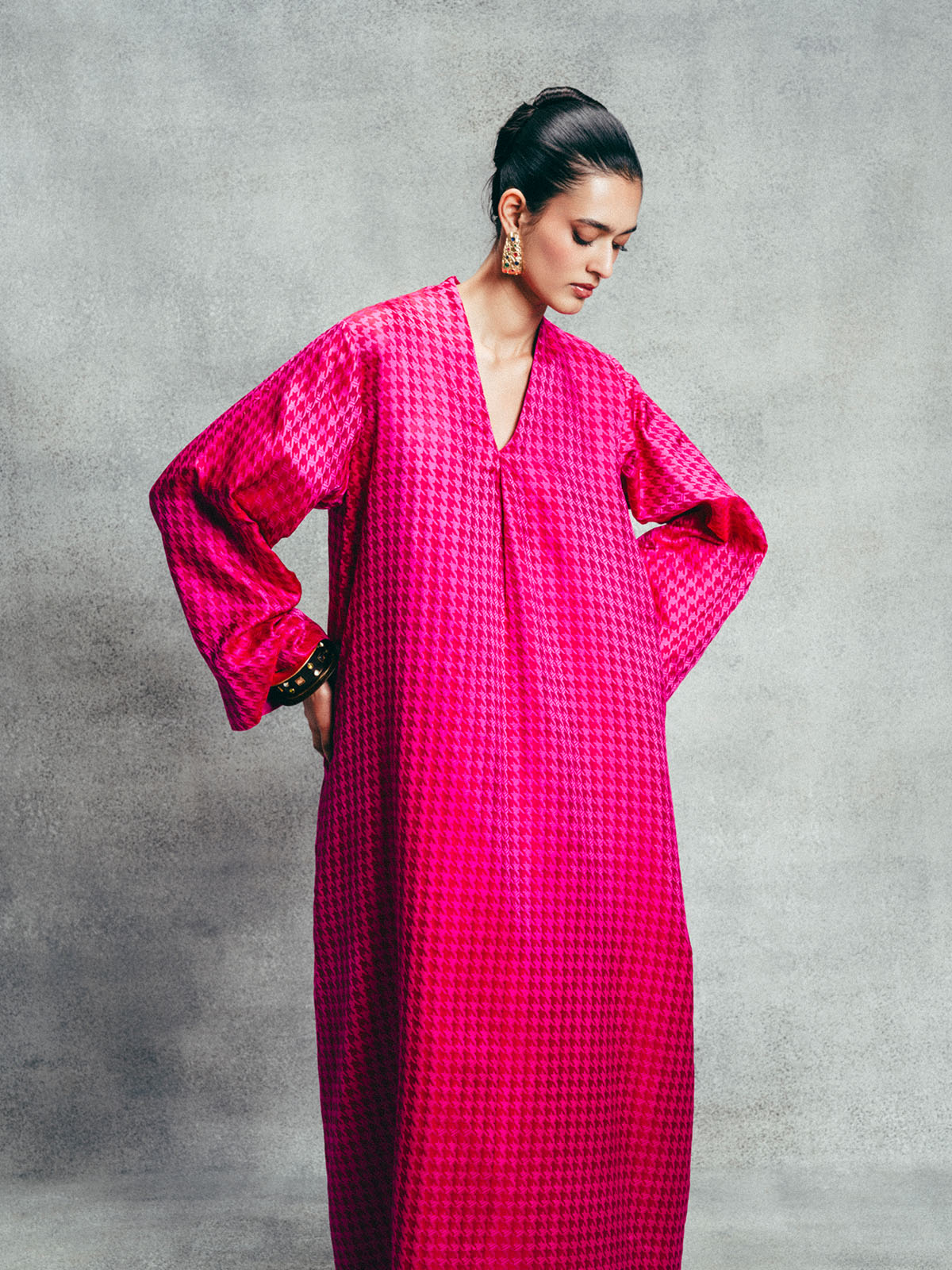 Handwoven Fuchsia Pink Gerum Kaftan