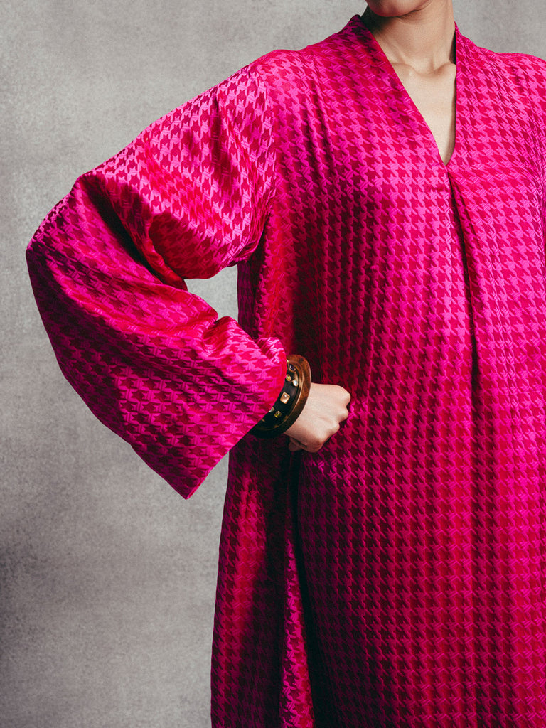 Handwoven Fuchsia Pink Gerum Kaftan