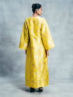 Handwoven Canary Yellow Banarasi Kaftan