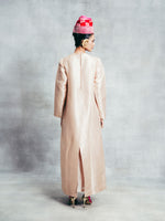 Handwoven Champagne Gold Banarasi Kaftan