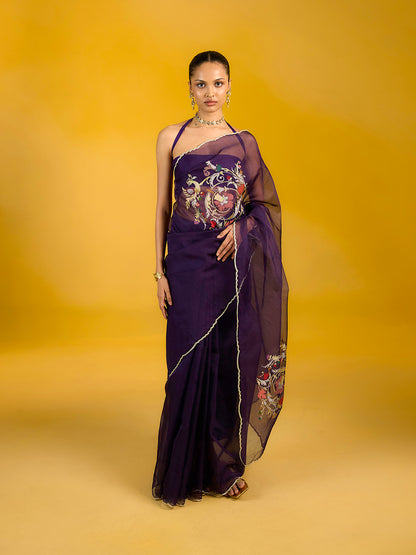 The Purple Dahlia Saree