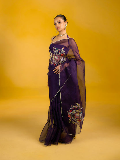 The Purple Dahlia Saree