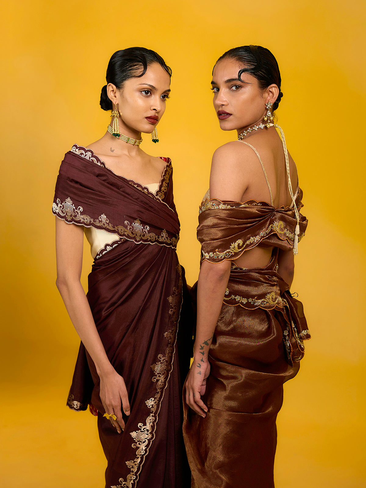 The Maple Espresso Saree