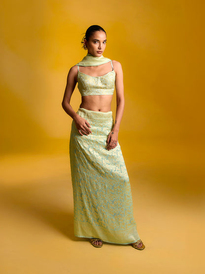 The Tropical Verde Saree