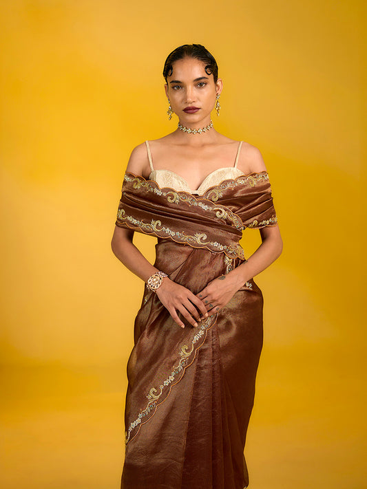 The Maple Espresso Saree