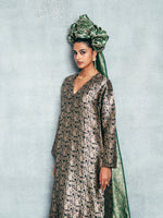 Handwoven Black & Gold Banarasi Kaftan