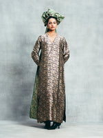 Handwoven Black & Gold Banarasi Kaftan