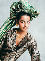 Handwoven Black & Gold Banarasi Kaftan