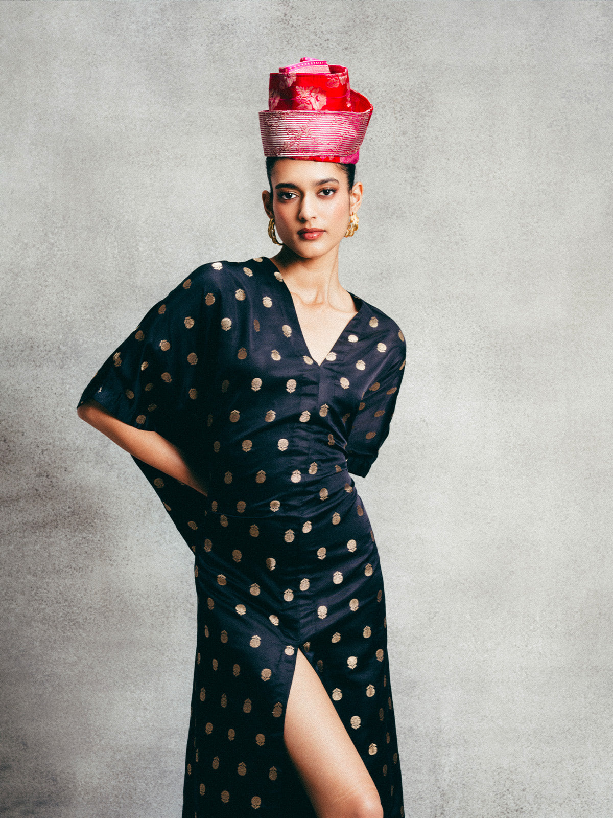 Handwoven Ebony Banarasi Kaftan