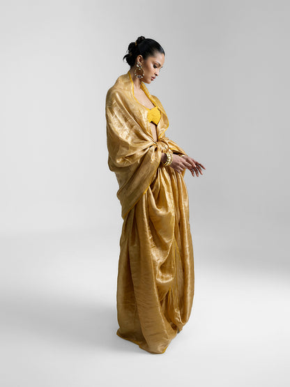 The Tropical Gold Saree