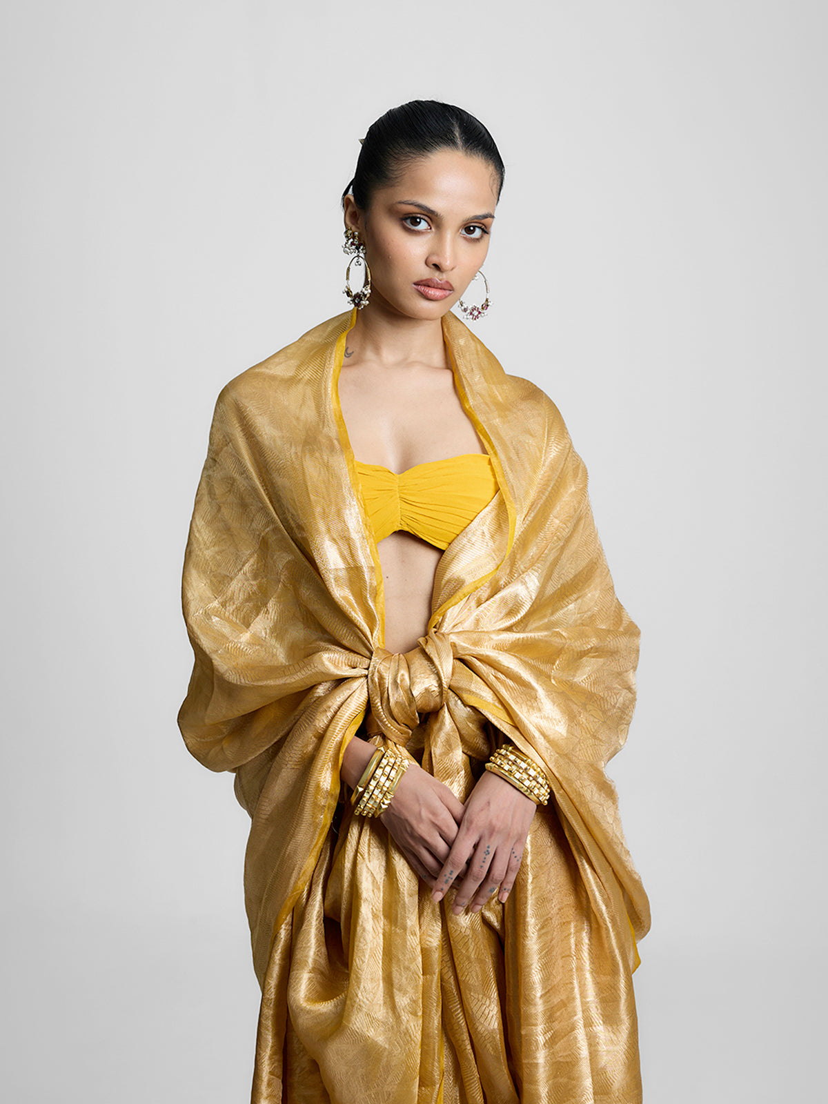 The Tropical Gold Saree