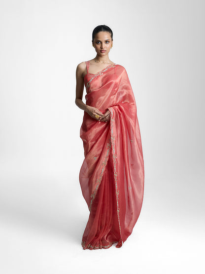 The Peach Fizz Saree